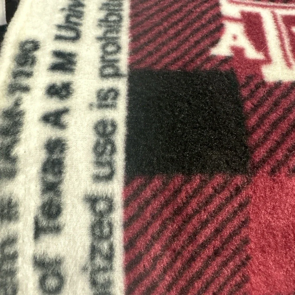 Texas A&M Fuzzy fleece Fabric  Gig Em College Station Reveille !  37 X 62 Aggie!